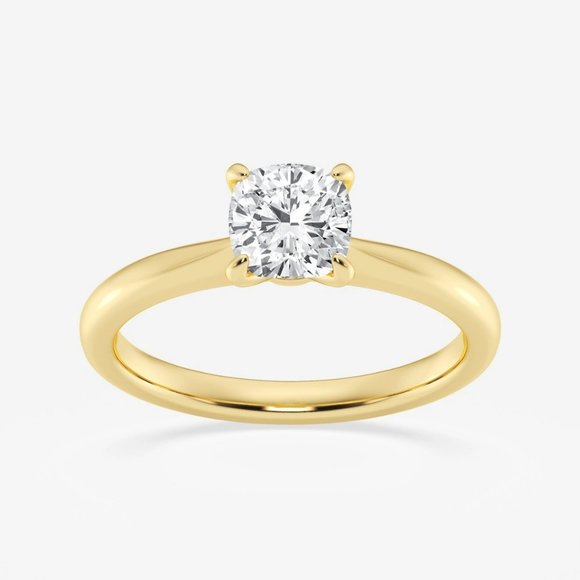 1 ctw Cushion Lab Grown Diamond Petite Solitaire Engagement Ring - Picture 3 of 6